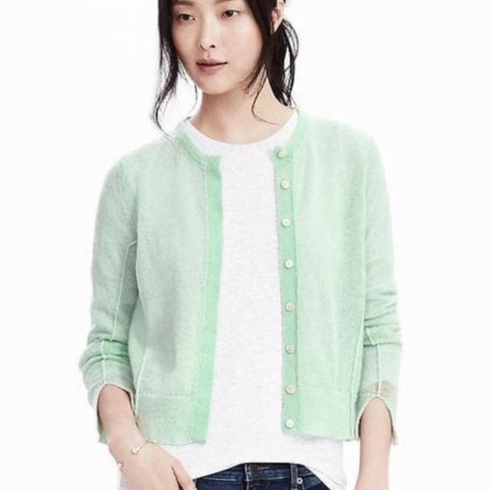 Banana Republic Mohair Aqua Cardigan